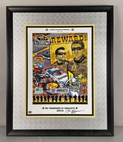 Artist Sam Bass Signed Throwdown at Charlotte NASCAR Poster