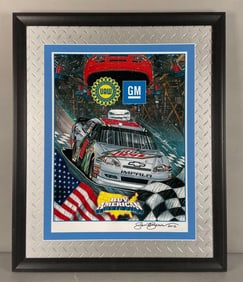 Artist Sam Bass Signed NASCAR Poster
