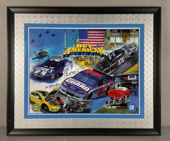 Artist Sam Bass Signed Buy American GM Poster