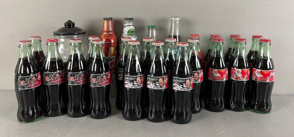 Group of Coca-Cola Advertising Glass Bottles and More