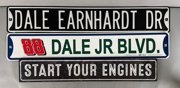 Group of Dale Earnhardt / Jr. Metal Street Signs