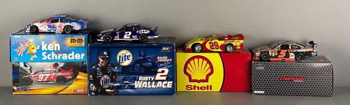 Group of 5 Signed Racing Stock Die-Cast Cars