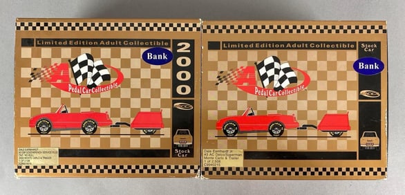 Group of 2 Action Dale Limited Edition Earnhardt Jr NASCAR Stock Car Banks