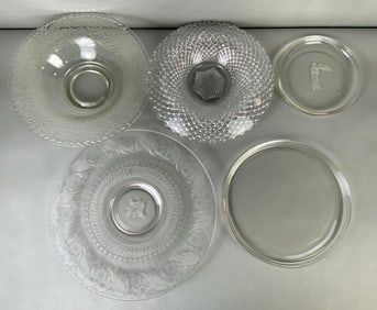 Group of Clear Glass and Crystal Chargers and More