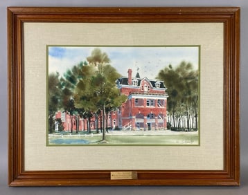 1980 Framed John Schmits Watercolor Painting on Paper