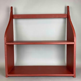Red Painted Roger Bacon Collection Wood Shelf