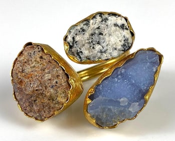 Multi-Geode Druzy Costume Jewelry Ring