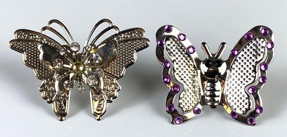 Group of 2 Costume Jewelry Butterly Rings
