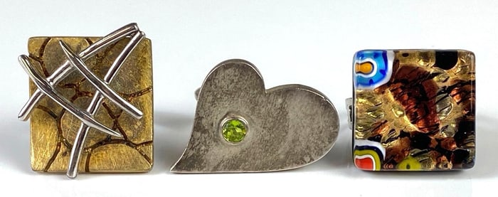 Group of 3 Costume Jewelry Art Rings