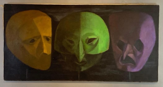 Three Masks Oil Painting on Canvas