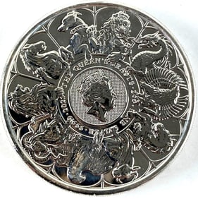 2021 Great Britain 5 Pound The Queens Beasts 2 oz .999 Fine Silver Coin