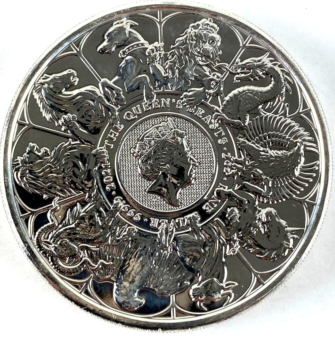 2021 Great Britain 5 Pound The Queens Beasts 2 oz .999 Fine Silver Coin (1 of 2)