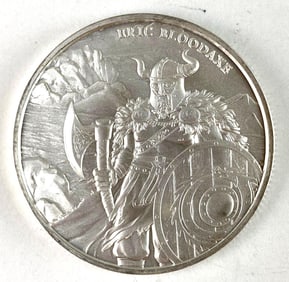 Eric Bloodaxe Legendary Warriors 1oz .999 Fine Silver Round