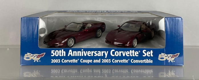 Revell 50th Anniversary 2003 Chevy Corvette Coupe and Convertible Die-Cast Car Set