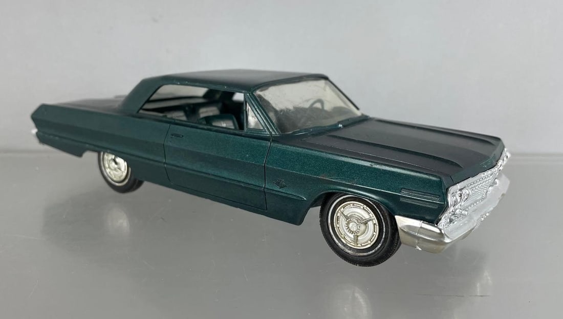 1963 Chevy Impala SS 2 Door Hardtop Dealership Promo Car: Marine aqua metallic, coaster, scratches,