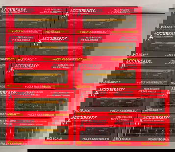 Group of Accuready HO Scale CB&Q Train Cars: Like new in original packaging