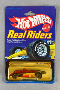 1982 Mattel Hot Wheels Real Riders No. 9545 Thunderstreak: Die-Cast, Packaging measures 6 1/2 x 4 1/4 x 1 1/2 inches.