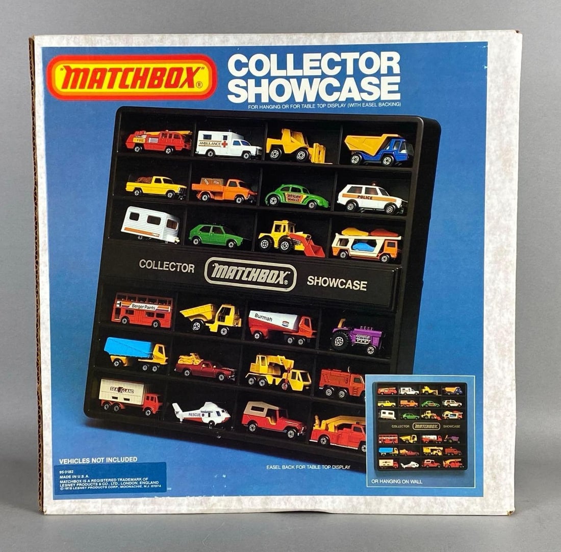 1978 Matchbox Collectors Showcase: Factory sealed, Vehicles not included, Box measures 15 x 15 x 3 inches.