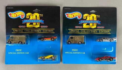 Group of 2 Hot Wheels 20th Anniversary Special Collectors Edition Die-Cast Vehicle Sets
