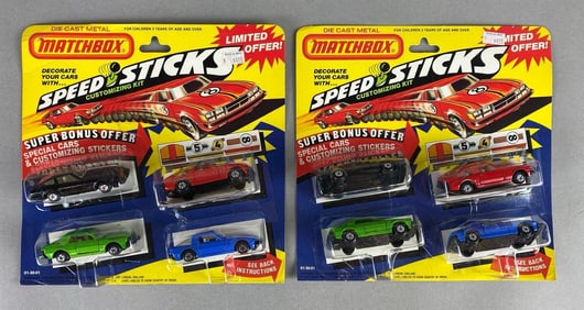 Group of 2 Matchbox Speed Sticks Die-Cast Vehicle Sets