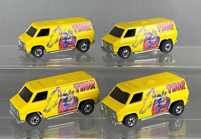 Group of 4 Hot Wheels Marvel Thor Die-Cast Vans