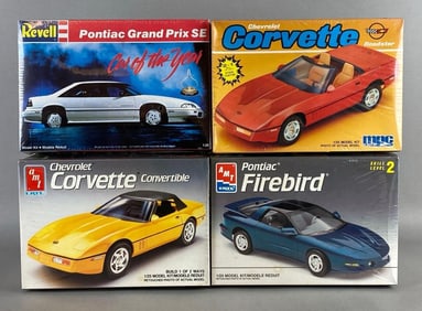 Group of 4 Factory Sealed Pontiac and Chevrolet Vehicle Model Kits