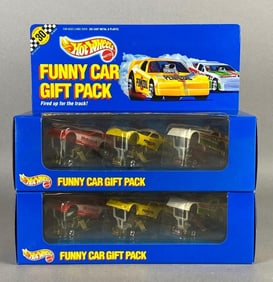 Group of 2 Mattel Hot Wheels No. 7456 Funny Car Gift Packs