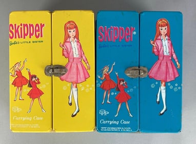 Group of 2 1964 Mattel Barbies Skipper Fashion Doll Travel Cases
