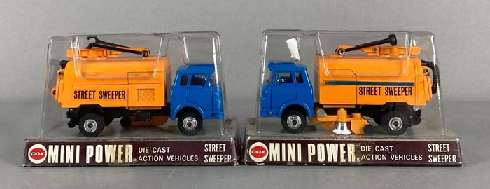 Group of 2 COX Mini Power Die-Cast Street Sweepers
