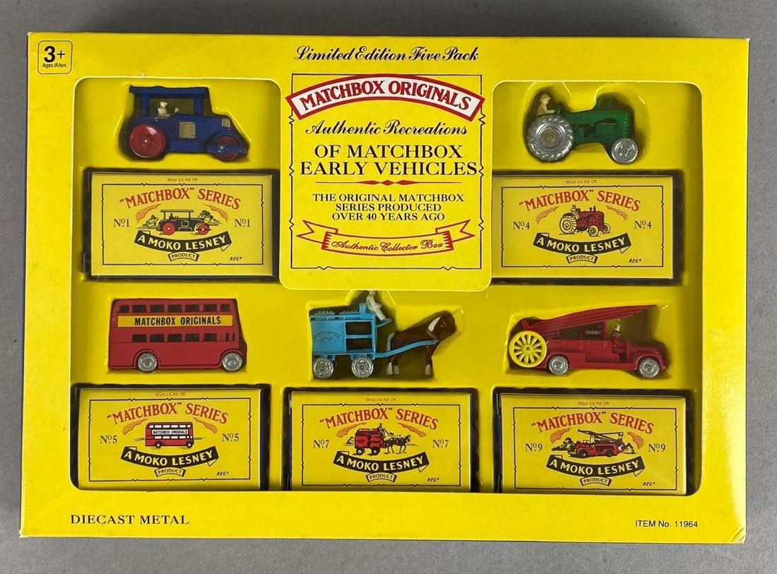 Limited Edition Matchbox Originals Die-Cast Vehicle Set: 1992, Limited Edition Five Pack, Item No. 11964, Box measures 7 1/2 x 10 3/4 x 1 1/4 inches.