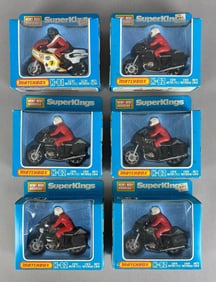 Group of 6 Matchbox Super Kings K-81 and K-82 Die-Cast Motorcycles