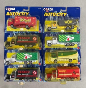 Group of Mattel Corgi Auto City Delivery Trucks