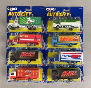 Group of Mattel Corgi Auto City Delivery Trucks
