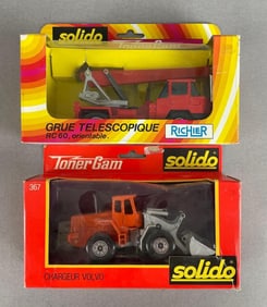 Group of 2 Solido Toner Gam Die-Cast Construction Vehicles