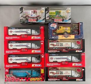 Group of Racing Champions Die-Cast Team Transporters and More