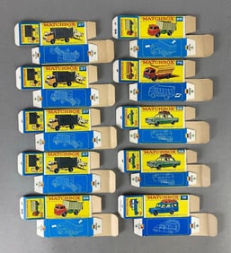 Group of 10 Matchbox Type F Boxes