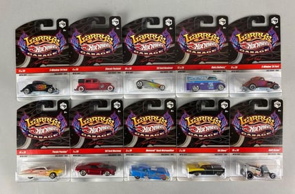 Group of 10 Mattel Hot Wheels Larrys Garage Vehicles