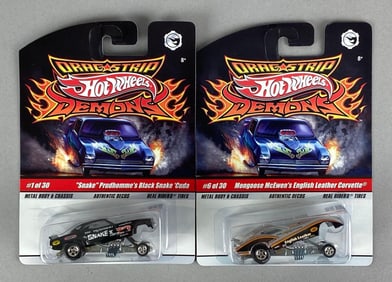 Group of 2 Mattel Hot Wheels Drag Strip Demons Cars
