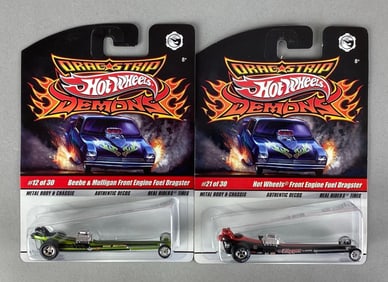 Group of 2 Mattel Hot Wheels Drag Strip Demons Cars