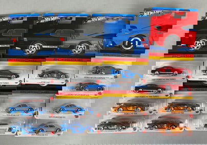 Group of 14 Mattel Hot Wheels Porsche Die-Cast Cars