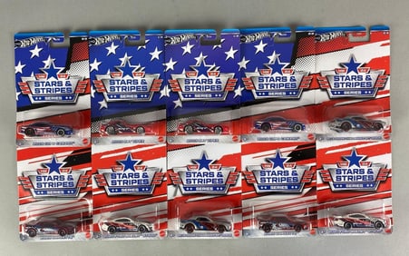 Group of 10 Mattel Hot wheels Stars and Stripes Cars