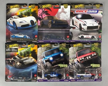 Group of 6 Mattel Hot Wheels Premium Die-Cast Vehicles