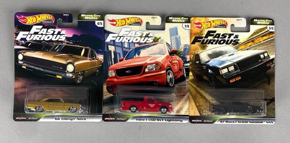 Group of 3 Mattel Hot Wheels Fast and Furious Vehicles