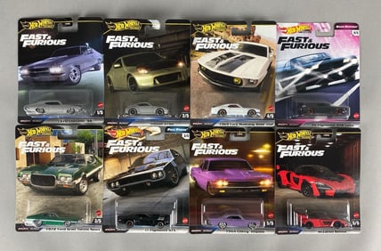 Group of 8 Mattel Hot Wheels Fast and Furious Vehicles