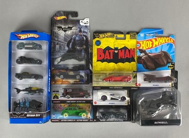 Group of Mattel Hot Wheels Batman Die-Cast Cars