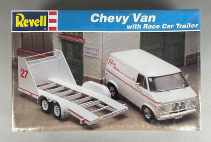 Revell Chevy Van with Race Car Trailer Model Kit