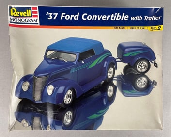 Revell Monogram 1937 Ford Convertible with Trailer Model Kit