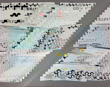 Group of 100 Revell Monogram Airplane Model Decal Sheets