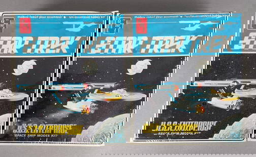 Group of 2 AMT Star Trek USS Enterprise Model Kits: Sealed original packaging