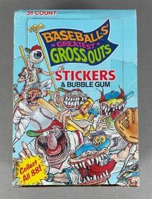 1988 Leaf Baseball's Greatest Grossouts Stickers & Bubble Gum Wax Box